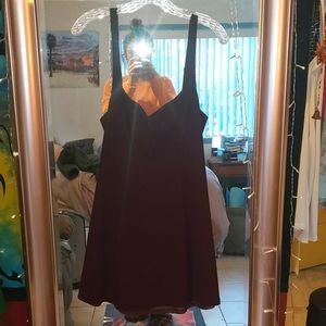 UO dress. deep red, mini, zipper in the back